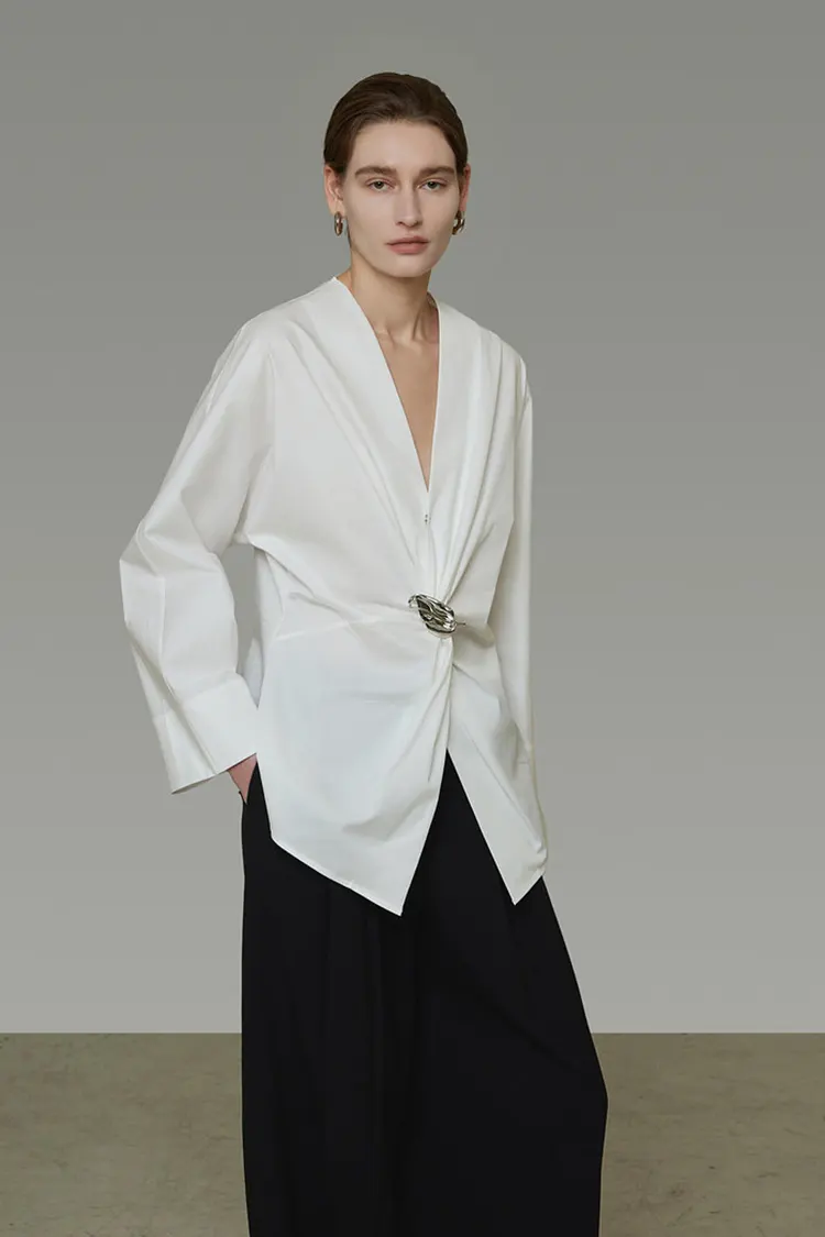 Women's Metal Buckle Party Blouse