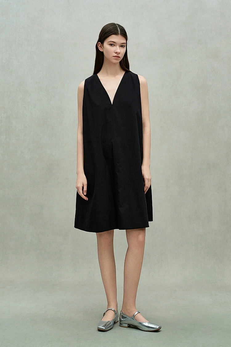 Női pamut, lezser, V-nyakú lezser ruha