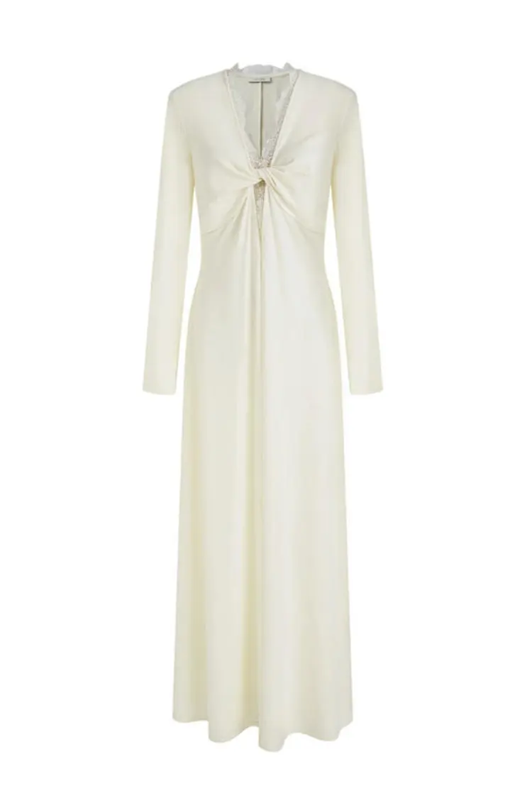 Női csipkével összefűzött maxi ruha