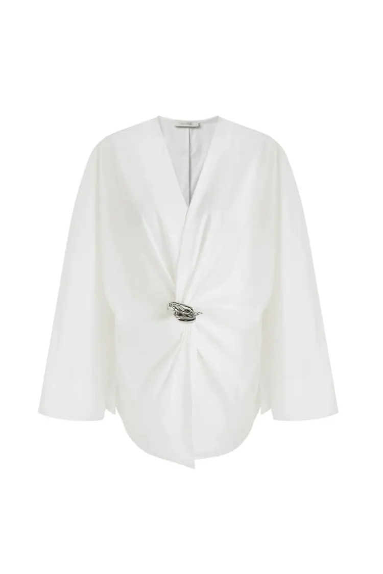 Női fém csatos partiblúz